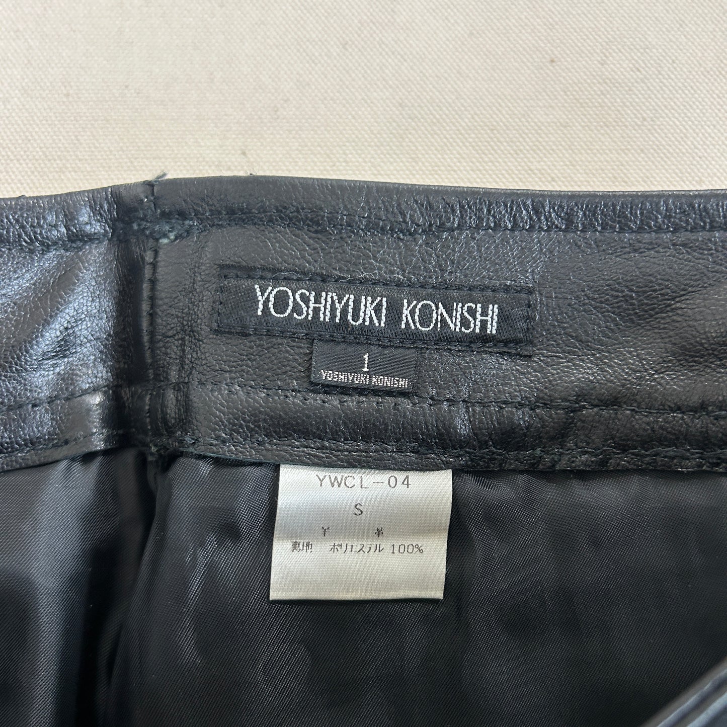 YOSHIYUKI KONISHI Straight Leather Pants