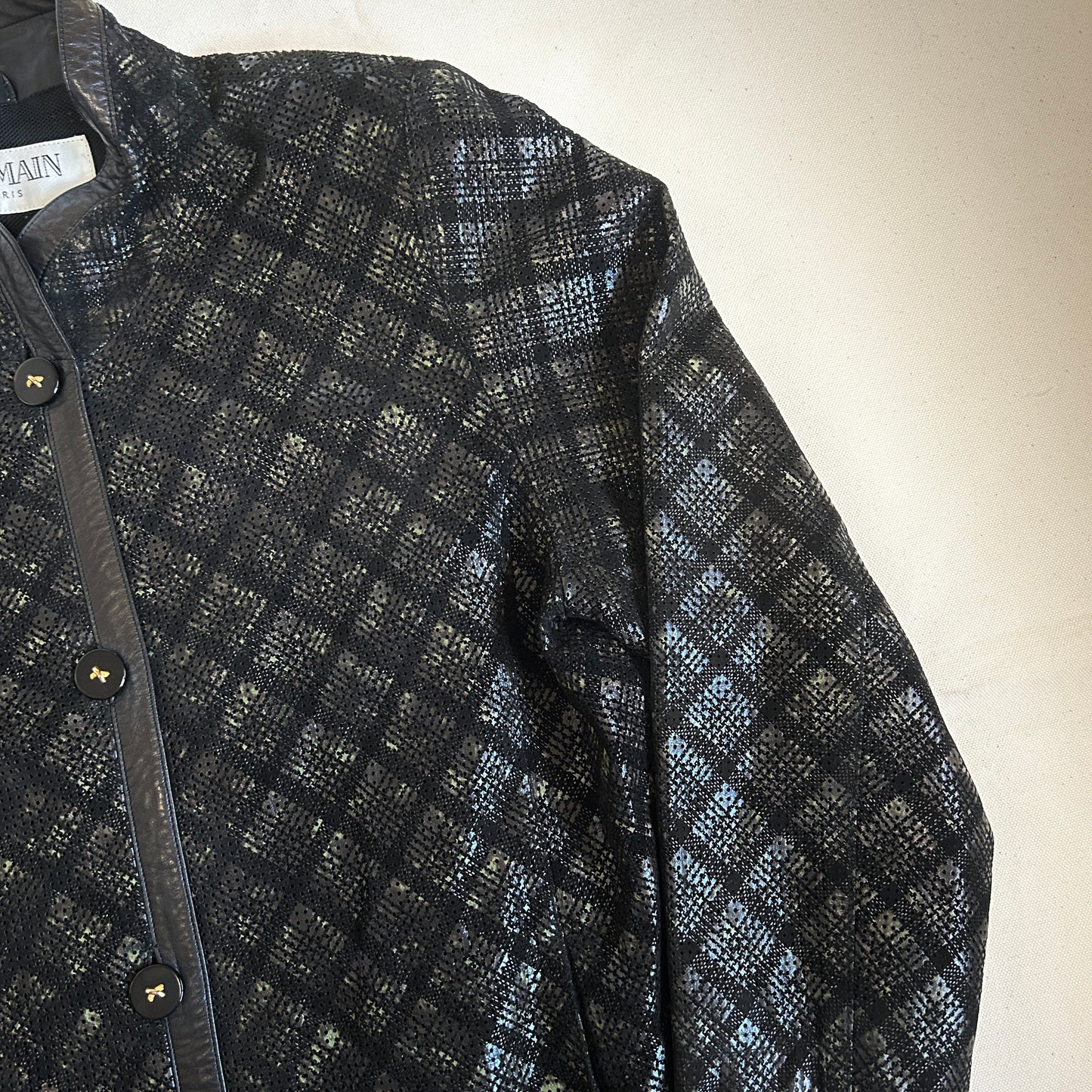 BALMAIN PARIS Leather See-through Coat